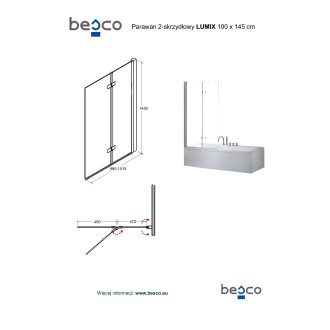 Vanová zástěna LUMIX GRAFIT