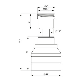 Perlátor s kloubem a přepínačem, vnitřní závit M22x1, vnější závit M24x1, chrom