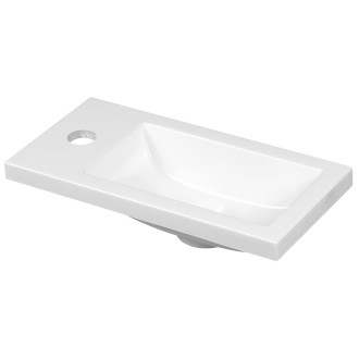 Umývátko nábytkové, litý mramor, 37x18cm, bílá