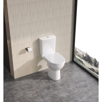 SANIVEX WC kombi, zvýšený sedák, Rimless, spodní/zadní odpad, bílá