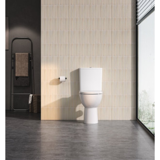 SANIVEX WC kombi, zvýšený sedák, Rimless, spodní/zadní odpad, bílá