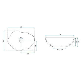 Umyvadlo na desku REA Pearl Kallisto