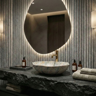 Umyvadlo na desku REA Pearl Ruststone