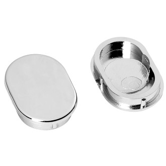 Oválná krytka vzpěry, chrom (2ks v balení)
