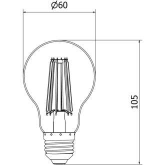 Mexen Vintis 3x żarówka filament LED E27, A60, 10W, Zimna - 6500K, 1320 lm, clear - L150-E27-1065-00x03