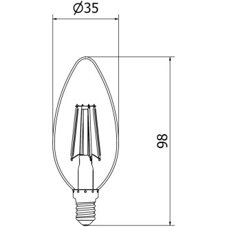 Mexen Vintis 3x żarówka filament LED E14, C35, 6W, Ciepła - 2200K, 600 lm, amber - L154-E14-0622-50x03