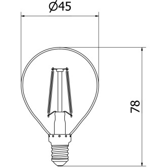 Mexen Vintis 3x żarówka filament LED E14, G45, 2W, Neutralna - 4000K, 240 lm, clear - L156-E14-0240-00x03
