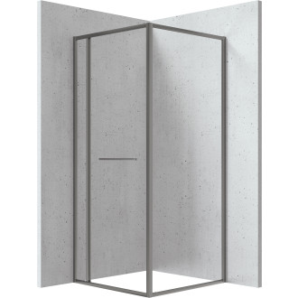 Deante Čtvercový sprchový kout Funkia Blur, titanium čiré sklo, 80 × 80 × 200 cm KQB_D088P