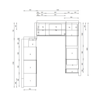 Kuchyně TEA zelená rohová Decodom + spotřebiče