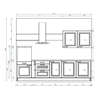Kuchyně Lota, modrá, Decodom včetně spotřebičů