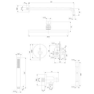 Omnires Y podomítkový sprchový set, broušený nikl SYSY35NI