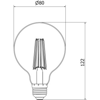 Mexen Vintis 6x żarówka filament LED E27, G80, 10W, Neutralna - 4000K, 1320 lm, clear - L155-E27-1040-00x06