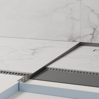 Spádový profil do sprchového koutu "hranatý" Eviso nerez mat, nerez délka 120 cm, výška hrany 11 mm, LSGU0202