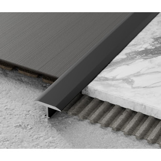 Lišta dělící "T  " Eviso černá mat, hliník délka 270 cm, výška hrany 2 mm, ATBL0315