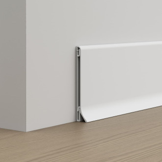 Soklová lišta k soklu "rovná" Eviso bílá mat, hliník délka 250 cm, výška hrany 8 mm, ASWH0480