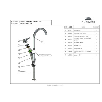 Dřezová baterie STATIC-33 - II. jakost