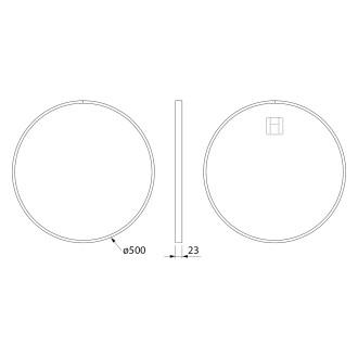 NOTION SLIM kulaté zrcadlo v rámu ø 50cm, bílá mat