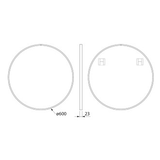 NOTION SLIM kulaté zrcadlo v rámu ø 60cm, bílá mat