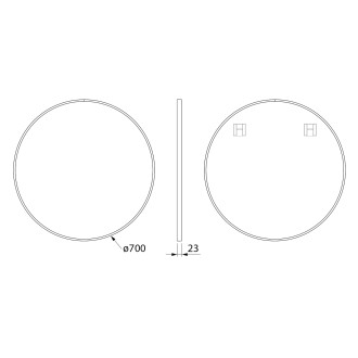 NOTION SLIM kulaté zrcadlo v rámu ø 70cm, bílá mat