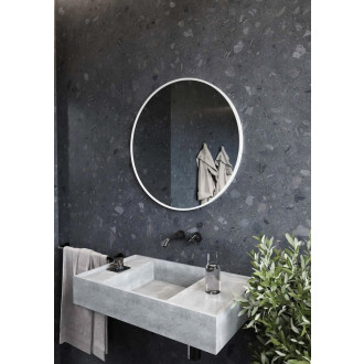 NOTION SLIM kulaté zrcadlo v rámu ø 70cm, bílá mat
