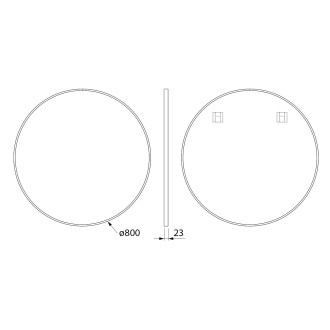 NOTION SLIM kulaté zrcadlo v rámu ø 80cm, bílá mat