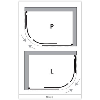 IBIZA II 120x80 cm (chrom, čiré) + vanička - levá OLBIBI212L