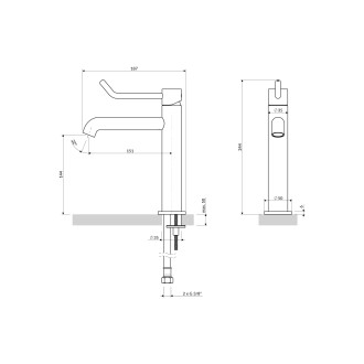 Y [Inclusive Design] bateria umywalkowa, 23 cm (głowica 25 mm), nikiel szczotkowany