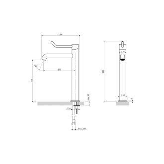 Y [Inclusive Design] bateria umywalkowa wysoka, chrom połysk