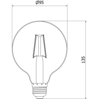 Mexen Vintis 3x LED žárovka E27, G95, 2W, Teplá - 2200K, 150 lm, kouřová - L157-E27-0222-70x03
