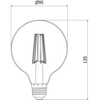 Mexen Vintis 6x LED žárovka s vláknem E27, G95, 10W, teplá - 2700K, 1320 lm, čirá - L157-E27-1027-00x06