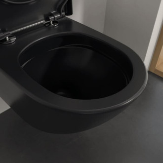 V&B Subway 3.0 závěsné WC, TwistFlush, Rimless, CeramicPlus, Pure Black 4670T0R7