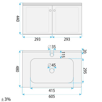 REA Sada koupelnového nábytku s umyvadlem Monti 60cm Creme REA-M0016