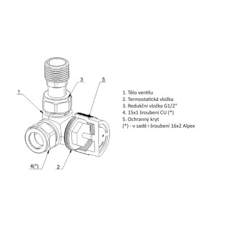 PRIME-SADA, universální rohový ventil s plastovou rozetou