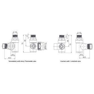 INTEGRATO-SADA, universální rohový ventil s plastovou rozetou