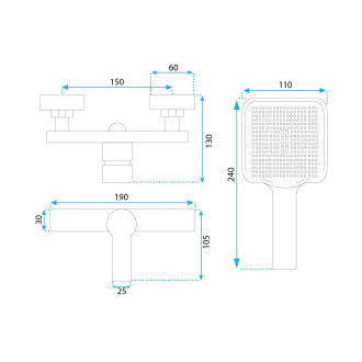 Sprchová baterie REA ARGUS Brush Copper