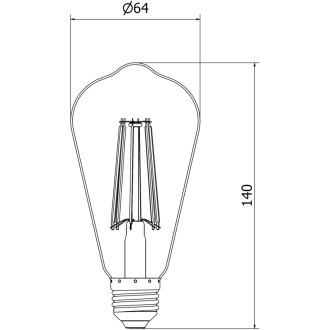 Mexen Vintis 10x żarówka filament LED E27, ST64, 10W, Ciepła - 2200K, 910 lm, amber - L152-E27-1022-50x10