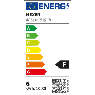 Mexen Vintis 6x żarówka filament spirala LED E27, ST64, 6W, Ciepła - 2700K, 510 lm, smoke - L162-E27-0627-70x06