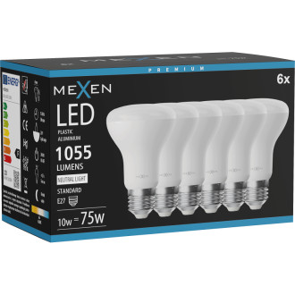 Mexen Nova 6x LED žárovka E27, R63, 10W, neutrální - 4000K, 1055 lm - L104-E27-1040-01x06