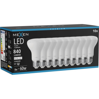 Mexen Nova 10x LED žárovka E27, R63, 8W, neutrální - 4000K, 840 lm - L104-E27-0840-01x10
