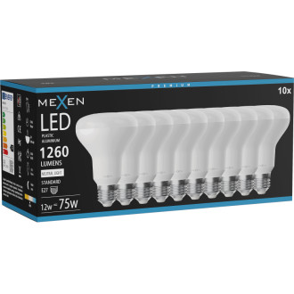 Mexen Nova 10x LED žárovka E27, R80, 12W, neutrální - 4000K, 1260 lm - L105-E27-1240-01x10