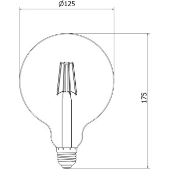 Mexen Vintis 3x LED žárovka s vláknem E27, G125, 6W, teplá - 2700K, 720 lm, čirá - L158-E27-0627-00x03