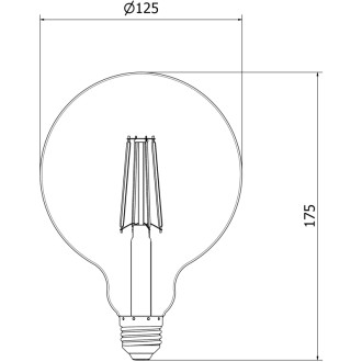Mexen Vintis 3x LED žárovka s vláknem E27, G125, 8W, neutrální - 4000K, 1055 lm, čirá - L158-E27-0840-00x03