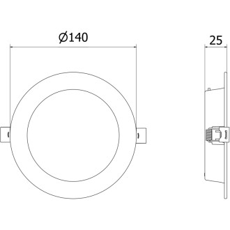 Mexen LDRR panel sufitowy downlight LED wpuszczany fi 14 cm, 9W, Zimna - 6500K, 720 lm, czarny - L210-014-0965-70