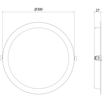 Mexen LDRR panel sufitowy downlight LED wpuszczany fi 30 cm, 24W, Neutralna - 4000K, 1920 lm, czarny - L210-030-2440-70