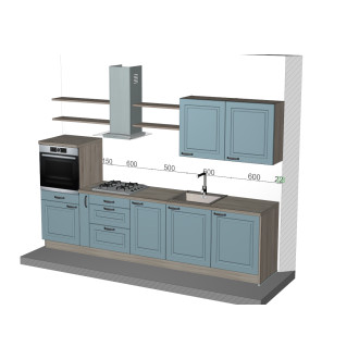 Kuchyně Lota, modrá, Decodom včetně spotřebičů