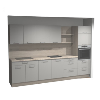 Kuchyně EASY Tamara - kamenná šedá supermat kuchyně výstava, Nobilia včetně spotřebičů