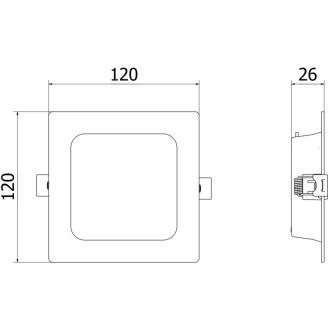 Mexen LDRR panel sufitowy downlight LED wpuszczany 12 x 12 cm, 6W, Zimna - 6500K, 600 lm, biały - L211-012-0665-20