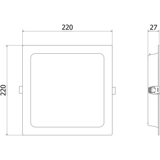 Mexen LDRR panel sufitowy downlight LED wpuszczany 22 x 22 cm, 18W, Neutralna - 4000K, 1350 lm, czarny - L211-022-1840-70