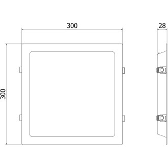 Mexen LDRR panel sufitowy downlight LED wpuszczany 30 x 30 cm, 24W, Zimna - 6500K, 2640 lm, biały - L211-030-2465-20