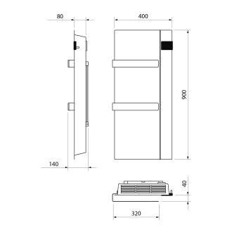 ONSEN EVO elektrické otopné těleso 400x900mm, 1000 W, antracit